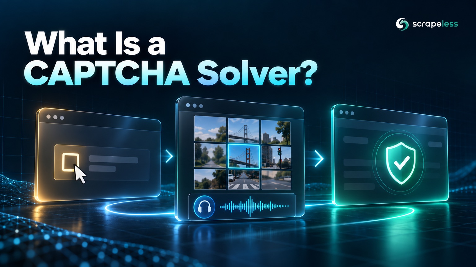 CAPTCHA solver workflow showing challenge detection, resolution, and browser validation